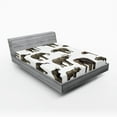 thumbnail image 1 of Ambesonne Forest Fitted Sheet, s Tusk Ear, Queen Size, Sepia White, 1 of 3