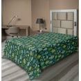 thumbnail image 1 of Ambesonne Forest Flat Bedding Sheet Soft Top Sheet, Woodland Pine Tree Jungle, Twin, Teal Khaki Cadet Blue, 1 of 1