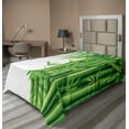 thumbnail image 1 of Ambesonne Forest Flat Sheet, Japanese Tree Leaf Artwork, Twin Size, White and Green, 1 of 1