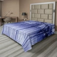 thumbnail image 1 of Ambesonne Forest Flat Sheet, Winter Woodland Foggy, King Size, Purple Black Grey, 1 of 1