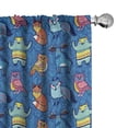 thumbnail image 1 of Ambesonne Forest Friends Window Curtains, Animals Art, Each 28" W x 63" L, Cobalt Blue Multicolor, 1 of 5
