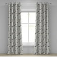 thumbnail image 1 of Ambesonne Forest Grommet Curtain, Earthy Colors Deer Trees Art, 50"x72", Brown Eggshell and Pale Grey, 1 of 1
