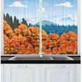thumbnail image 1 of Ambesonne Forest Kitchen Curtains, Digital Autum Season, 55"x39", Army Green Pale Blue, 1 of 2