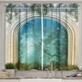 thumbnail image 1 of Ambesonne Forest Kitchen Curtains, Door Stars, 55"x45", Blue Beige, 1 of 3