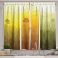 thumbnail image 1 of Ambesonne Forest Kitchen Curtains, Hills Trees and Birds, 55"x39", Green Orange Yellow, 1 of 2