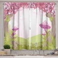 thumbnail image 1 of Ambesonne Forest Kitchen Curtains, Land Blooms, 55"x45", Green Pink Brown, 1 of 3
