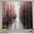 thumbnail image 1 of Ambesonne Forest Kitchen Curtains, Nature Exotic, 55"x45", Pale Pink Pale Grey, 1 of 3
