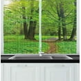 thumbnail image 1 of Ambesonne Forest Kitchen Curtains, Summer Trees Tranquil, 55"x39", Fern Green Brown, 1 of 2