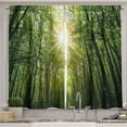 thumbnail image 1 of Ambesonne Forest Kitchen Curtains, Summer Trees Upward View, 55"x45", Fern Green and Yellow, 1 of 1
