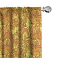 thumbnail image 1 of Ambesonne Forest Life Curtains, Cartoon Animal Tree Art, Pair of 28"x95", Marigold and Pastel Yellow, 1 of 4