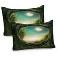 thumbnail image 1 of Ambesonne Forest Pillow Sham 2 Pack, Tree, 26"x20", Cream Green Teal, 1 of 1