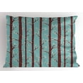 thumbnail image 1 of Ambesonne Forest Pillow Sham, Birch Tree Silhouettes, 26" X 20", Pale Blue Maroon Cream, 1 of 2