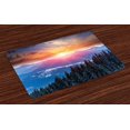thumbnail image 1 of Ambesonne Forest Place Mats Set of 4, Sunset in Mountains, Standard Size, Orange Blue, 1 of 4