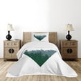 thumbnail image 1 of Ambesonne Forest Quilted Bedspread Set 2 Pcs, Coniferous Tree Design, Twin Size, Dark Green Slate Blue, 1 of 6