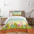 thumbnail image 1 of Ambesonne Forest Quilted Bedspread Set 2 Pcs, Fantasy Cartoon Illustration, Twin Size, Multicolor, 1 of 3