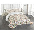 thumbnail image 1 of Ambesonne Forest Quilted Bedspread Set 3 Pcs, Doodle Woodland Animals, King Size, Multicolor, 1 of 5