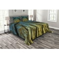 thumbnail image 1 of Ambesonne Forest Quilted Bedspread Set 3 Pcs, Trees Sunrise Pastoral, Queen Size, Yellow Blue Black, 1 of 3