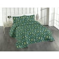 thumbnail image 1 of Ambesonne Forest Quilted Bedspread Set 3 Pcs, Woodland Pine Tree Jungle, King, Teal Khaki Cadet Blue, 1 of 1