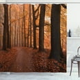 thumbnail image 1 of Ambesonne Forest Shower Curtain, Fall Hiking Enchanted, 69"Wx70"L, Dark Orange Dark Brown, 1 of 3