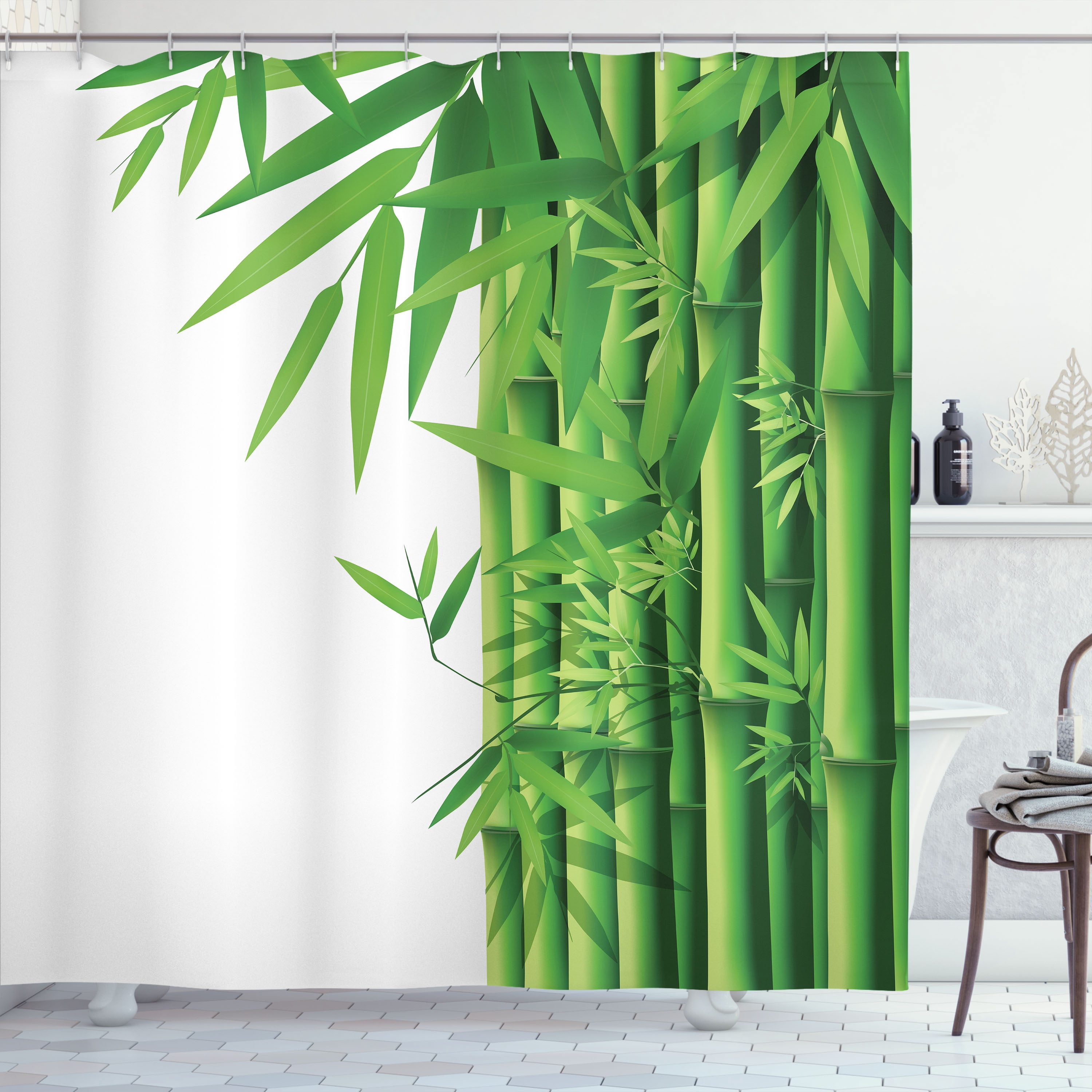 Ambesonne Forest Shower Curtain, Japanese Tree Leaf Artwork, 69"Wx84"L ...