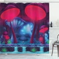 thumbnail image 1 of Ambesonne Forest Shower Curtain, Mushrooms Vibrant Colors, 69"Wx75"L, Blue Red, 1 of 5