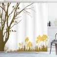 thumbnail image 1 of Ambesonne Forest Shower Curtain, Nature Panorama Forest Print, 69"Wx75"L, Fawn Yellow, 1 of 4