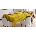thumbnail image 1 of Ambesonne Forest Tablecloth Rectangular Table Cover, Cartoon Tree and Bench, 52"x70", Burnt Sienna Yellow, 1 of 4