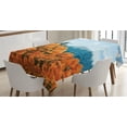 thumbnail image 1 of Ambesonne Forest Tablecloth Rectangular Table Cover, Digital Autum Season, 60"x84", Army Green Pale Blue, 1 of 4