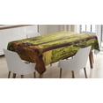 thumbnail image 1 of Ambesonne Forest Tablecloth Rectangular Table Cover, Nature Serenity Peace, 60"x90", Green Brown, 1 of 4
