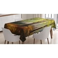thumbnail image 1 of Ambesonne Forest Tablecloth Rectangular Table Cover, Spring Woodland Trees, 60"x84", Fern Green Cinnamon, 1 of 3