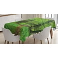 thumbnail image 1 of Ambesonne Forest Tablecloth Rectangular Table Cover, Summer Trees Tranquil, 52"x70", Fern Green Brown, 1 of 4