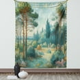 thumbnail image 1 of Ambesonne Forest Tapestry Wall Hanging, Dramatic Brush Stroke Nature, 40"x60", Cadet Blue Green Amber, 1 of 3