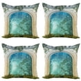 thumbnail image 1 of Ambesonne Forest Throw Pillow Cover 4 Pack, Door Stars, 16", Blue Beige, 1 of 5