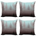 thumbnail image 1 of Ambesonne Forest Throw Pillow Cover 4 Pack, European Foliage Design, 24", Dried Rose Pale Blue, 1 of 7