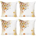 thumbnail image 1 of Ambesonne Forest Throw Pillow Cover 4 Pack, Maple Leaves in Autumn, 16", Tan Yellow Orange, 1 of 6