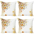 thumbnail image 1 of Ambesonne Forest Throw Pillow Cover 4 Pack, Maple Leaves in Autumn, 20", Tan Yellow Orange, 1 of 6