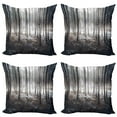 thumbnail image 1 of Ambesonne Forest Throw Pillow Cover 4 Pack, Nature Mystic Dark, 16", Brown White, 1 of 5