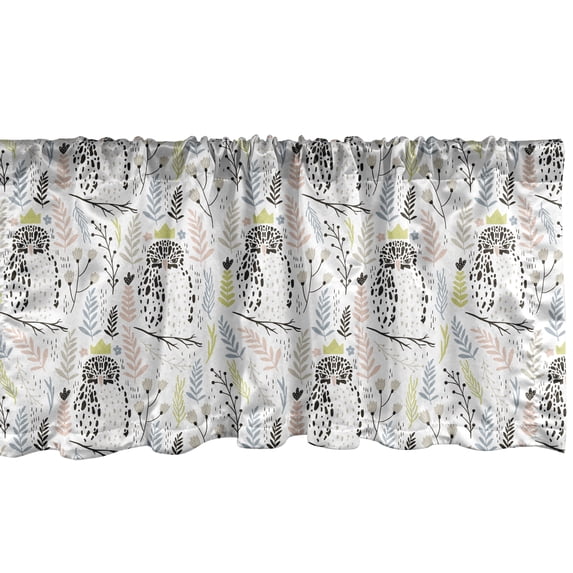 Ambesonne Forest Valance Pack of 2, Floral Branches Herbs Wild, 54"X12", Rose Lime Green Grey