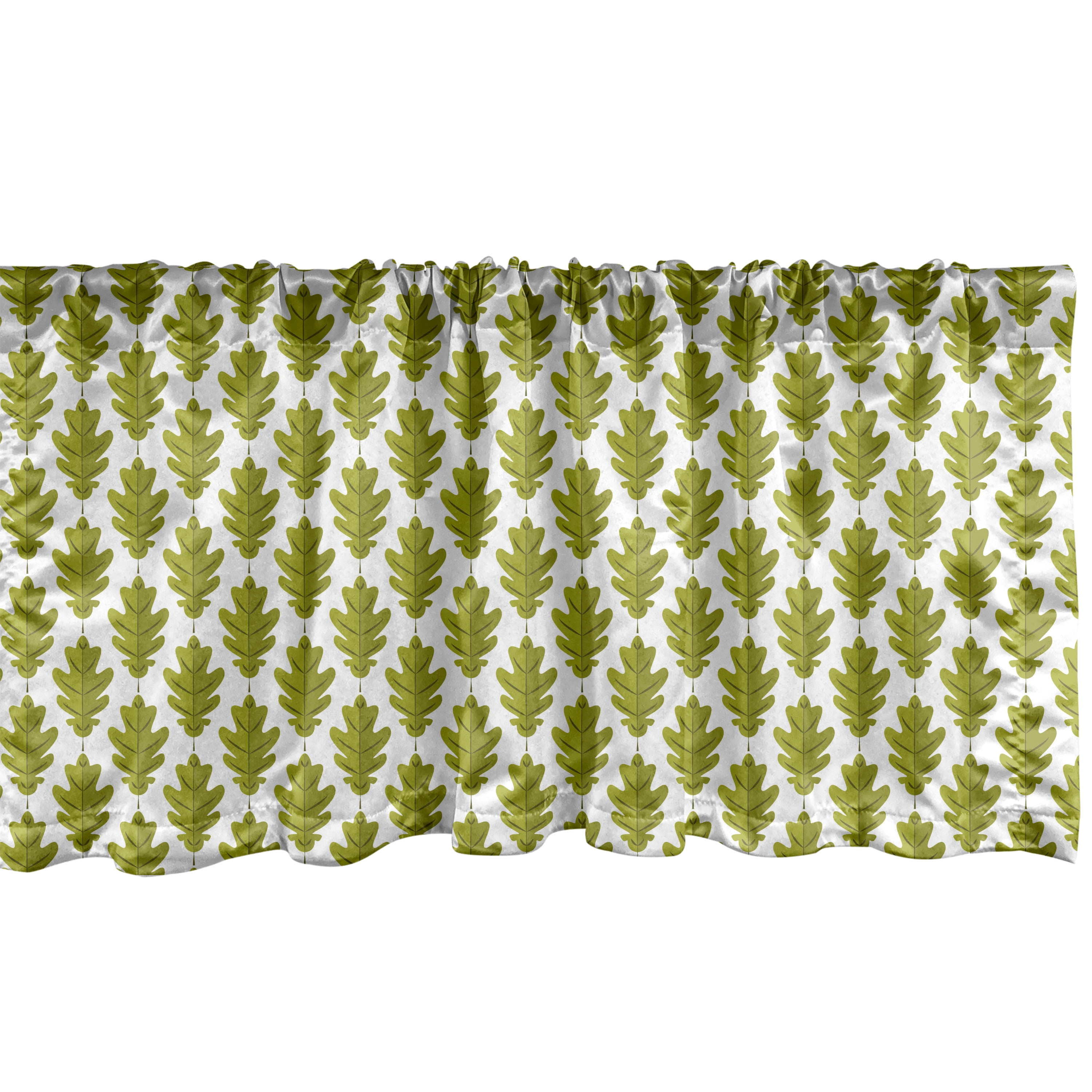 Lime Green Jungle Scene Satin Rod Pocket Valance
