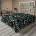 thumbnail image 1 of Ambesonne Forest Vibes Flat Bedding Sheet Soft Top Sheet, Night Woodland Leaves, King, Jade Green and Charcoal Grey, 1 of 1