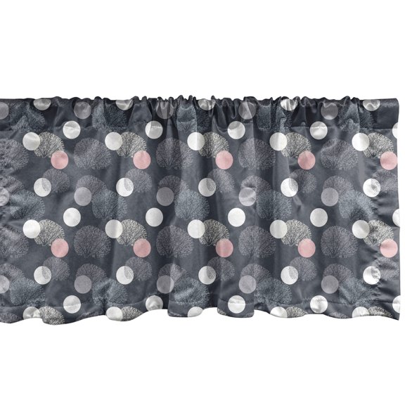 Ambesonne Forest Window Valance, Soft Trees and Dots Woodland, 42" x 18", Purpleblue Multicolor
