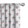 thumbnail image 1 of Ambesonne Fourth of July 4-Panel Curtains, Striped Star Shapes, 56"x63", Vermilion Blue White, 1 of 4
