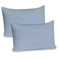 thumbnail image 1 of Ambesonne Fourth of July Pillow Sham 2 Pack, Retro Streaks Stars, 30"x20", Pale Pink Turquoise, 1 of 3