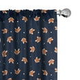 thumbnail image 1 of Ambesonne Fox Window Curtains, Small Orange Forest Mammal, Each 28" W x 63" L, Navy Blue Orange, 1 of 5
