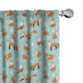 thumbnail image 1 of Ambesonne Fox Window Curtains, Wild Animal in Winter, Each 28" W x 84" L, Seafoam Pale Vermilion, 1 of 4