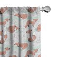 thumbnail image 1 of Ambesonne Fox Window Curtains, Wild Forest Animals Polka Dots, Each 28" W x 63" L, Salmon Mint Green, 1 of 3