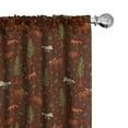 thumbnail image 1 of Ambesonne Fox Curtains, Forest Animals Trees Leaves Art, Pair of 28"x95", Dark Rosewood and Fawn, 1 of 4
