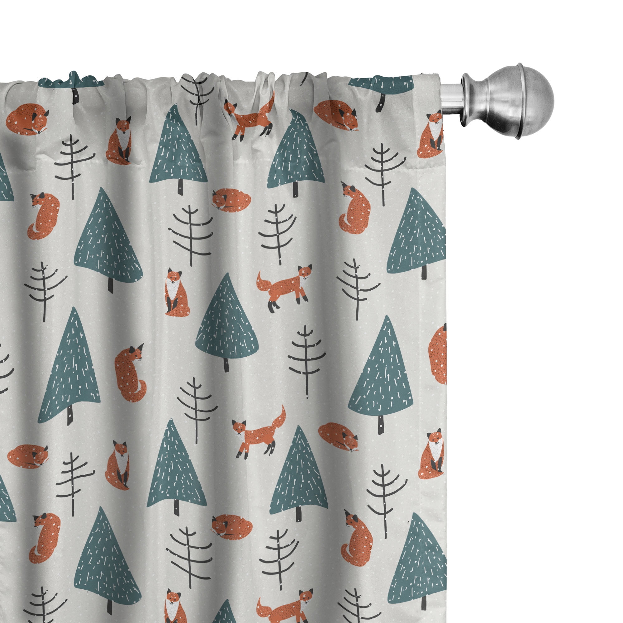 Black Polyester Room-Darkening Rod Pocket Curtain Panel Pair