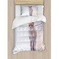 thumbnail image 1 of Ambesonne Fox Duvet Cover Sets, Rural Field Snow Stormy, 2-Twin, Brown White, 1 of 4