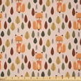 thumbnail image 1 of Ambesonne Fox Fabric by the Yard Microfiber, Colorful Leaves Animals Scarfs, 3 Yards, Persian Orange Dark Sepia, 1 of 2